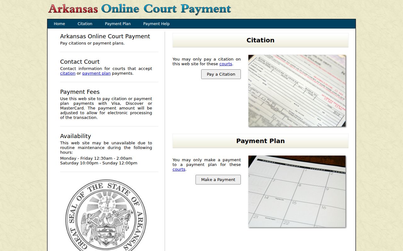 Franklin County court case lookup Arkansas Online Court Payment portal